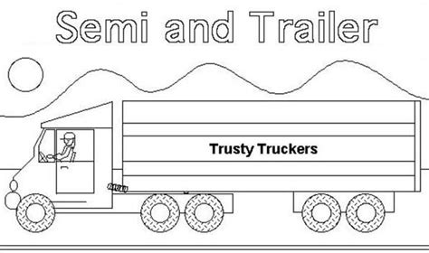 semi truck  trailer coloring page  print  coloring