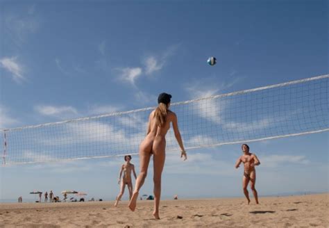 naked beach volleyball game nudeshots