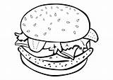 Coloring Burger Pages Popular Hamburger sketch template