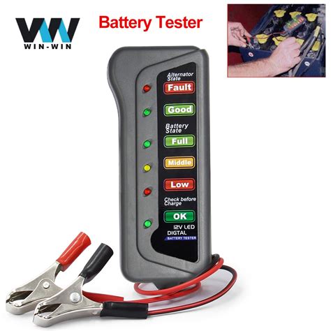 auto digital battery tester alternator battery level monitor  led light display  auto