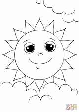 Sun Cartoon Coloring Pages Character Supercoloring Printable Drawing sketch template