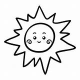 Sun Coloring Cute Face Book Children Clipart Dreamstime Illustrations Vectors sketch template