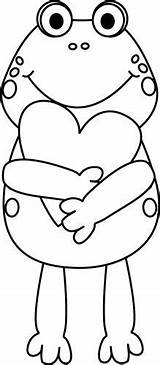 Valentines Valentine Clip Frog Clipart Heart Coloring Pages Sheets Cliparts Drawing Holding Frogs Kids Preschool Blank Box Outline Cute Owl sketch template