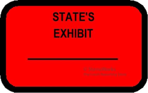 states exhibit labels stickers red  shipping stenoworks  court reporting store