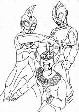 Ultraman Mewarnai Ginga Cosmos Tiga Taro Batman Getcolorings sketch template