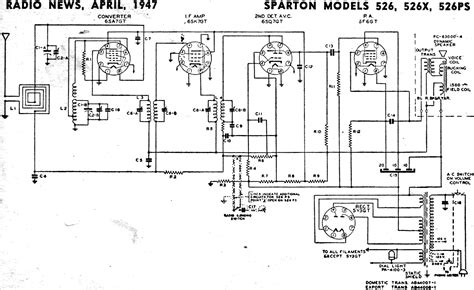 sparton models   ps schematic parts list april  radio news rf cafe