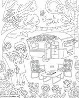 Coloring Pages Camping Hiking Printable Adult Girl Caravan Dekker Silvia Sheets Book Print Flow Color Kids Magazine Colouring Rv Printables sketch template