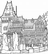 Mansion Coloring Pages City Color из все категории раскраски sketch template