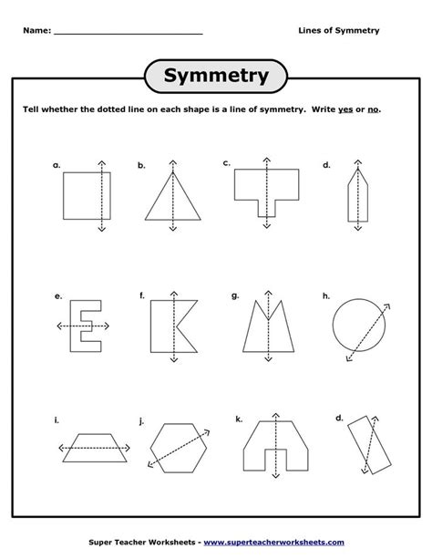 symmetry worksheet grade