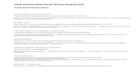 flygt submersible pump wiring diagram  flygt submersible pump wiring  care