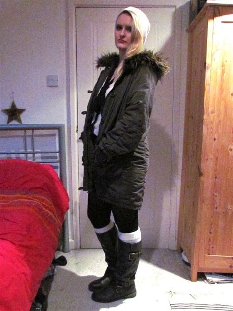 eve wanted a wardrobe parka knee highs and a pussybow blouse