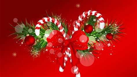 candy canes  red bow  christmas decorations hd candy cane