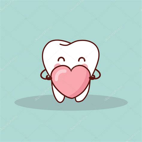 cute cartoon tooth  love stock illustration  cetoileark