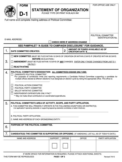 statement of organization form fill out and sign printable pdf