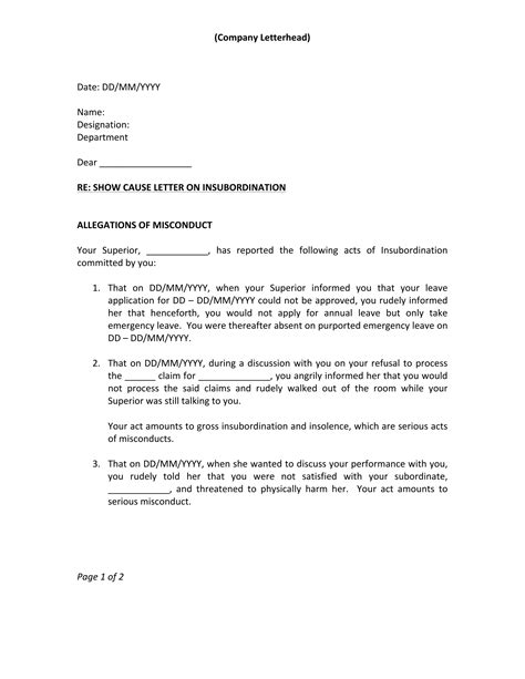 sample response letter to allegations of misconduct