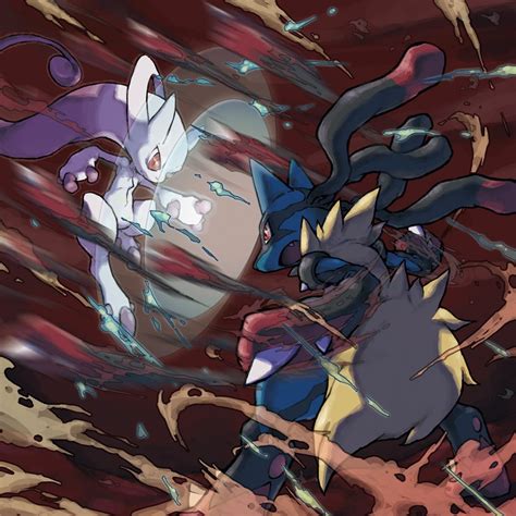 Lucario Mewtwo Mega Lucario And Mega Mewtwo Y Pokemon Drawn By