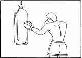 Boxing Coloring Pages Sport Exercises Printable Color sketch template