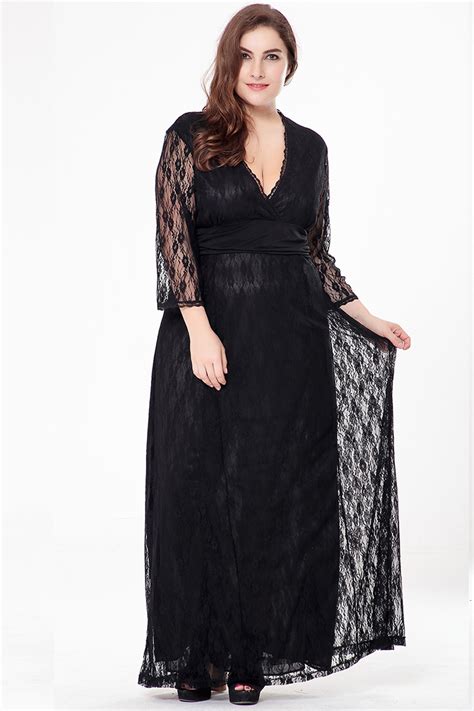 Kettymore Women Plus Size Evening Maxi Gown Dress Black