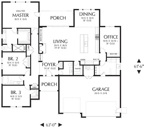 bedroom ranch house plan plan
