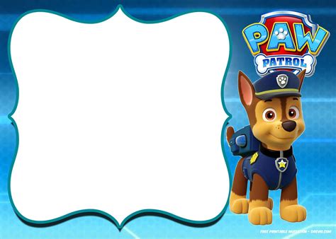 paw patrol birthday invitation templates  teen