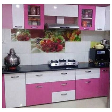 pink  white wood kitchen furniture rs  square