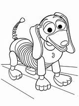 Toy Coloring Story Pages Printable Woody Slinky Characters Pixar Disney Drawing Dog Character Cartoon Potato Mr Head Print Template Sheets sketch template