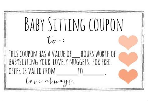 image result  babysitting voucher babysitting coupon babysitting