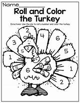 Color Turkey Pages Thanksgiving Preschool Kindergarten Activities Roll Number Easy Printable Fall November Coloring Worksheets Printables Kids Crafts School Activity sketch template