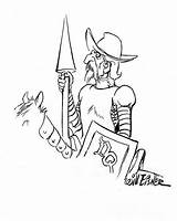 Don Quixote Quijote Dom Mancha La Sketches Character Eisner Will Afkomstig Van Tattoo Line Dibujo Biblioklept sketch template