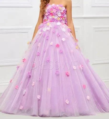 classy elegant flower girl gown लड़कियो का फूल वाला गाउन फ्लावर