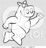 Leaping Pig Big Outlined Coloring Clipart Vector Cartoon Thoman Cory sketch template