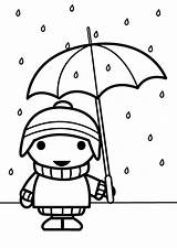 Parapluie Un Coloriage Paraply Barn Para Colorear Paraguas Con Enfant Dibujo Avec Regenschirm Paraplu Kind Bilde Mit Fargelegge Kleurplaat Kindje sketch template