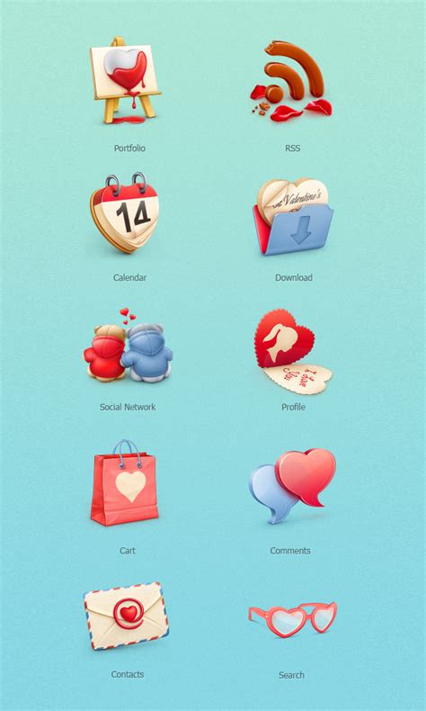 12 Valentine S Day Icon Sets To Download Hongkiat