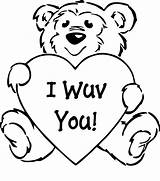 Coloring Pages Valentines Valentine Print Bear Printable Teddy Size sketch template