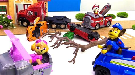 Paw Patrol Toy Cars And Trucks Need Help Youtube