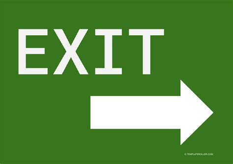 exit  sign printable printable world holiday