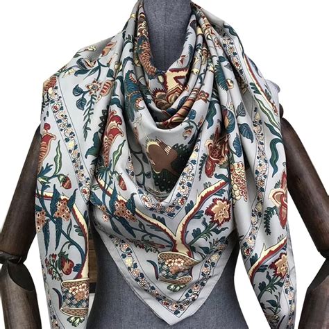 cm fashion women large scarf headscarf floral print silk shawl