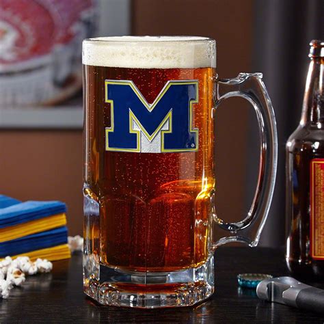 University Of Michigan Wolverines Large Beer Mug Engravable