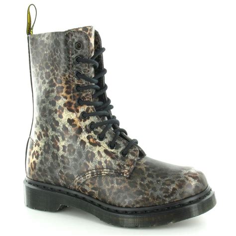 womens darkened baby leo leather  eyelet ankle boots leopard print boots leopard