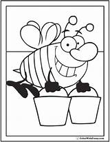 Bee Coloring Pages Honey Worker Printable Hives Colorwithfuzzy sketch template