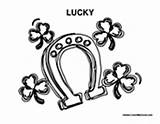 Horseshoe Coloring Lucky Pages Clovers sketch template