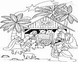 Stable Christmas Coloring Getcolorings sketch template