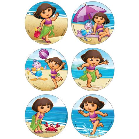 dora beach time stickers