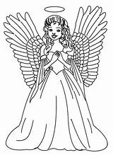 Angel Coloring Pages Christmas Print Angels Stitch Adults Printable Coloring4free Kids Tattoo Girl Boy Fashion Printables Colouring Color Sheets Tree sketch template