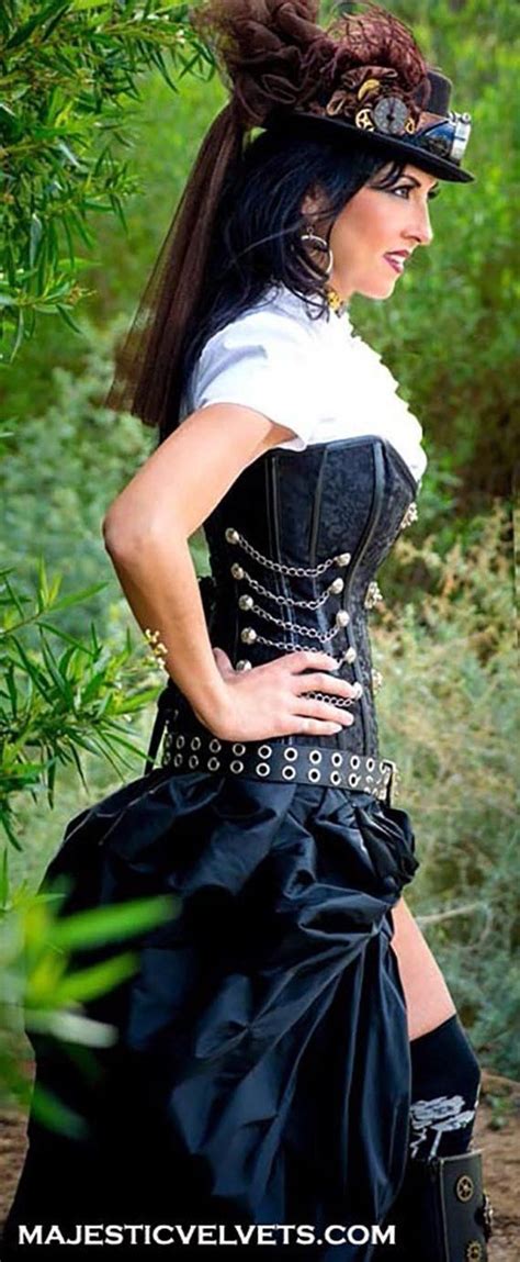 Ready To Ship Steampunk Victorian Corset With Black Bustle Skirt 2pc