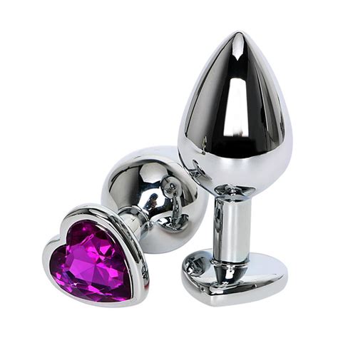 heart shaped annal plug stainless steel jewelry sex toys