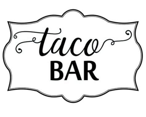 printable glitter taco bar sign raspberry swirls