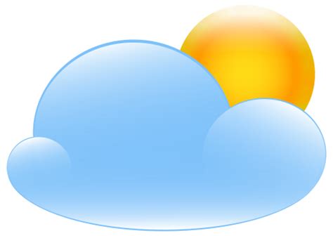 Partly Cloudy With Sun Weather Icon Clip Art Web Clipart Wikiclipart