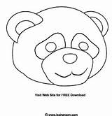 Mask Panda Face Bear Coloring Craft Sheet Printable sketch template