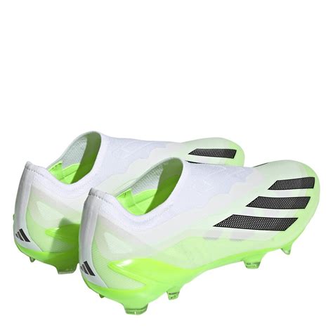 adidas  crazyfast laceless firm ground football boots adults whtblklemon sportsdirect